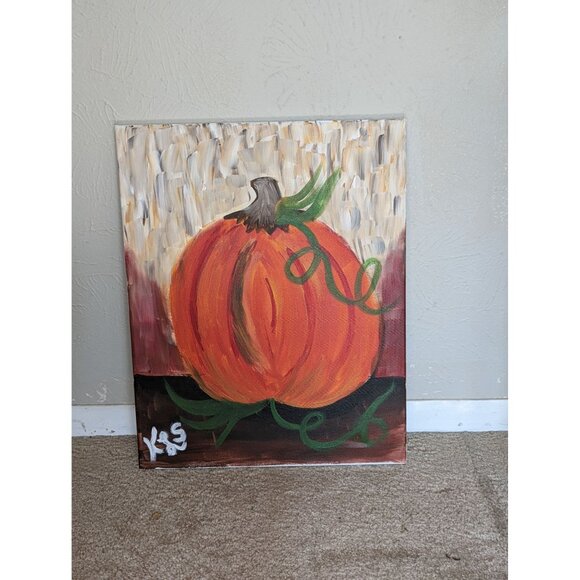Handmade Pumpkin Canvas Painting - Picture 4 of 4